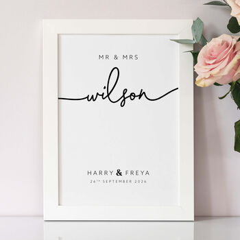 Personalised Mr And Mrs Wedding Print Gift For Couples, 2 of 6