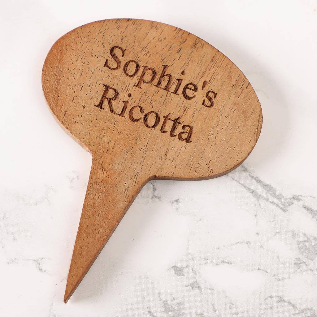 Four Personalised Cheese Markers Gift By Dibor