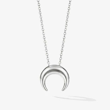 Horn Pendant Necklace In 18k Gold Or Silver, 4 of 4