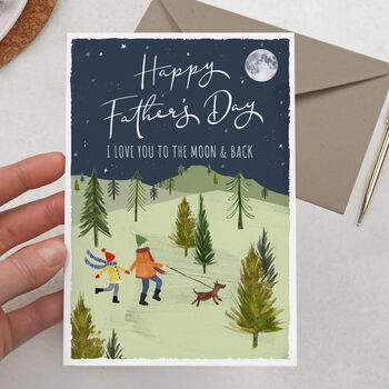 Love You To Moon And Back Father's Day Card For Dad, 2 of 2