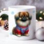 Personalised Pekingese In Christmas Jumper Mug, thumbnail 1 of 2