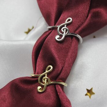 Sterling Silver Treble Clef Ring, 2 of 7
