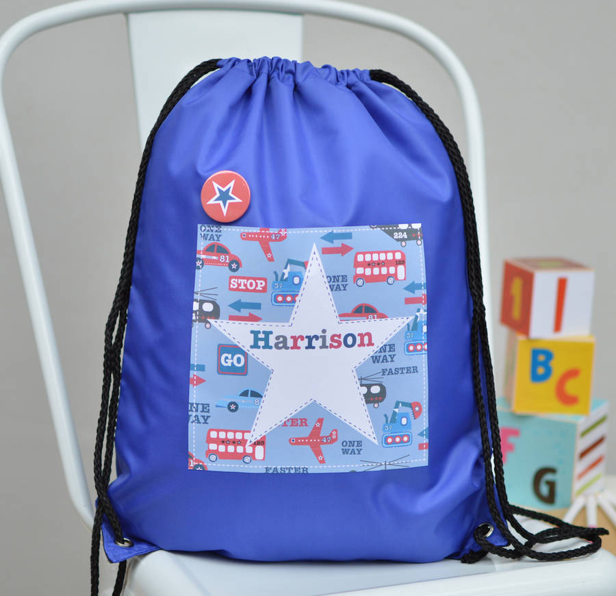 boys personalised star print waterproof kit bag by tilliemint ...