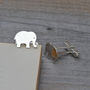 Personalised Elephant Cufflinks In Sterling Silver, thumbnail 3 of 4