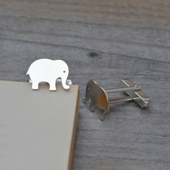 Personalised Elephant Cufflinks In Sterling Silver, 3 of 4