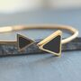 Geometric Bangle 18k Gold Plated Valentines Gift, thumbnail 5 of 7