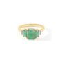 Yellow Gold Octagon Emerald And Diamond Trilogy Ring, thumbnail 3 of 6