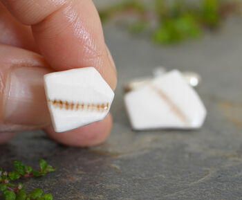 Handmade Geometric Porcelain Cufflinks, 2 of 3