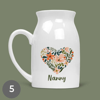 Personalised Vase Flower Jug Gift For Her Mum Nanny, 2 of 6