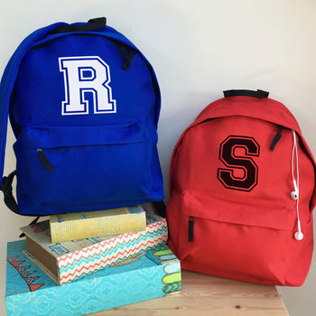 backpack personalised letter notonthehighstreet