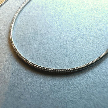 Flat Snake Chain Choker Layered Necklace Titanium Steel, 3 of 6