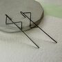 Double Triangle Oxidised Sterling Silver Ear Climbers, thumbnail 1 of 8
