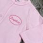 Personalised Embroidered Baby Sleepsuit, thumbnail 2 of 8