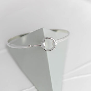 Personalised Silver Horsebit Bangle Girlfriend Gift, 2 of 7