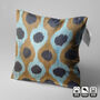 Blue And Brown Hand Woven Ikat Cotton Cushion Cover, thumbnail 1 of 8