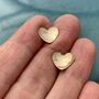 9ct Gold Curved Heart Stud Earrings, thumbnail 2 of 4