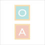 Personalised Initial Blocks Pastel Wall Stickers, thumbnail 3 of 3