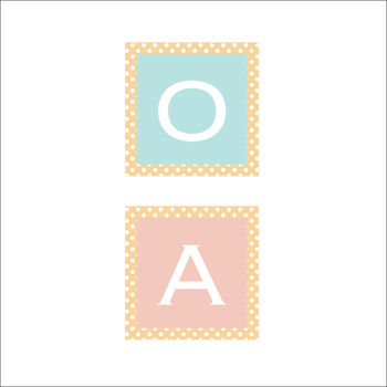 Personalised Initial Blocks Pastel Wall Stickers, 3 of 3