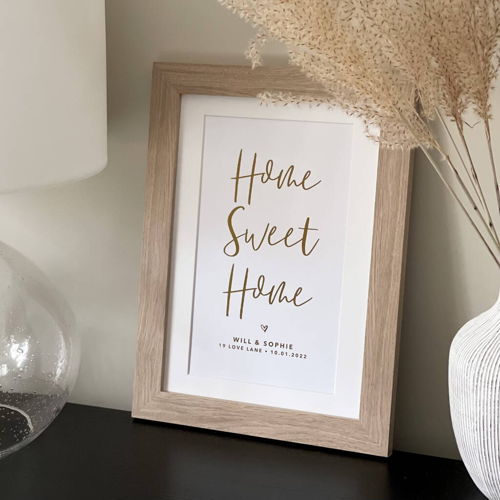Personalised ‘Home Sweet Home’ New Home Foil Print, 1 of 5