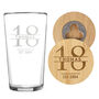 Milestone Pint Glass And Bottle Opener Coaster, thumbnail 4 of 8