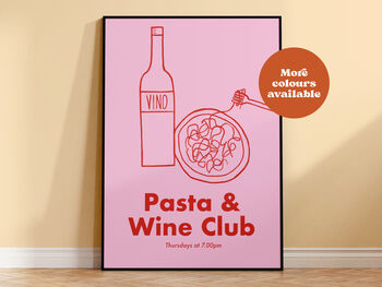 Pasta And Wine Club Print, 2 of 4