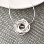 Five Interlinked Rings Silver Necklace, thumbnail 7 of 12