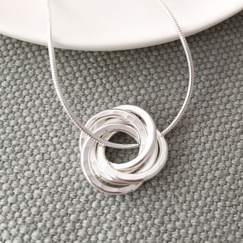 Five Interlinked Rings Silver Necklace, 7 of 12