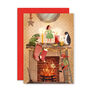 Cosy Mantelpiece Illustrated Christmas Card, thumbnail 2 of 2