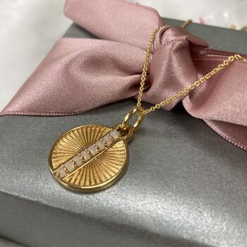 Personalised Circular Moonstone Necklace, 3 of 8