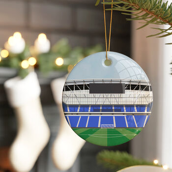 Any Football Stadium Illustrated Christmas Bauble Decoration, 3 of 6