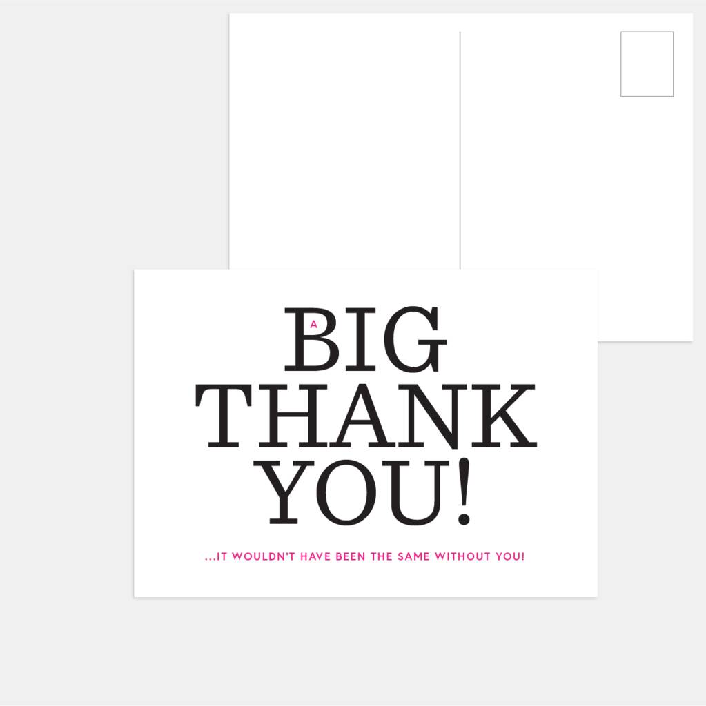 Image of 20 The Big Oh! Thank You Cards, Hot Pink/Pink/Blue