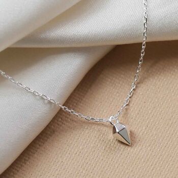 Sterling Silver Diamond Shape Necklace, 3 of 4