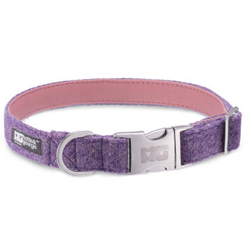 Sasha's Purple Harris Tweed Dog Collar, 3 of 5