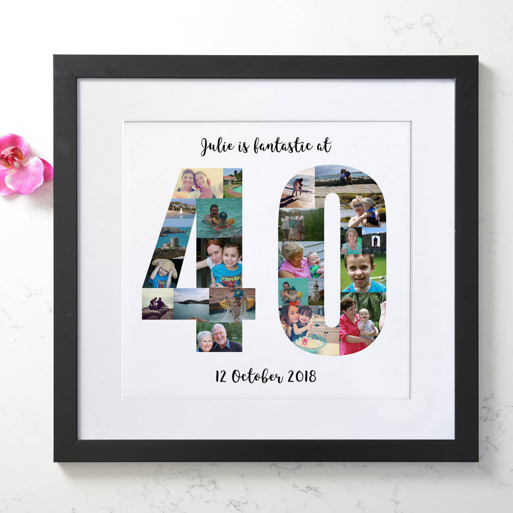 Personalised 40th Birthday Photo Collage By A Type Of Design 