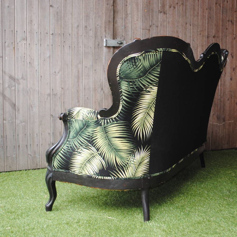 victorian refurbished palm fabric sofa by iamia