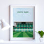 Contemporary Celtic Football Gift: Celtic Park Stadium Art Print, thumbnail 1 of 6