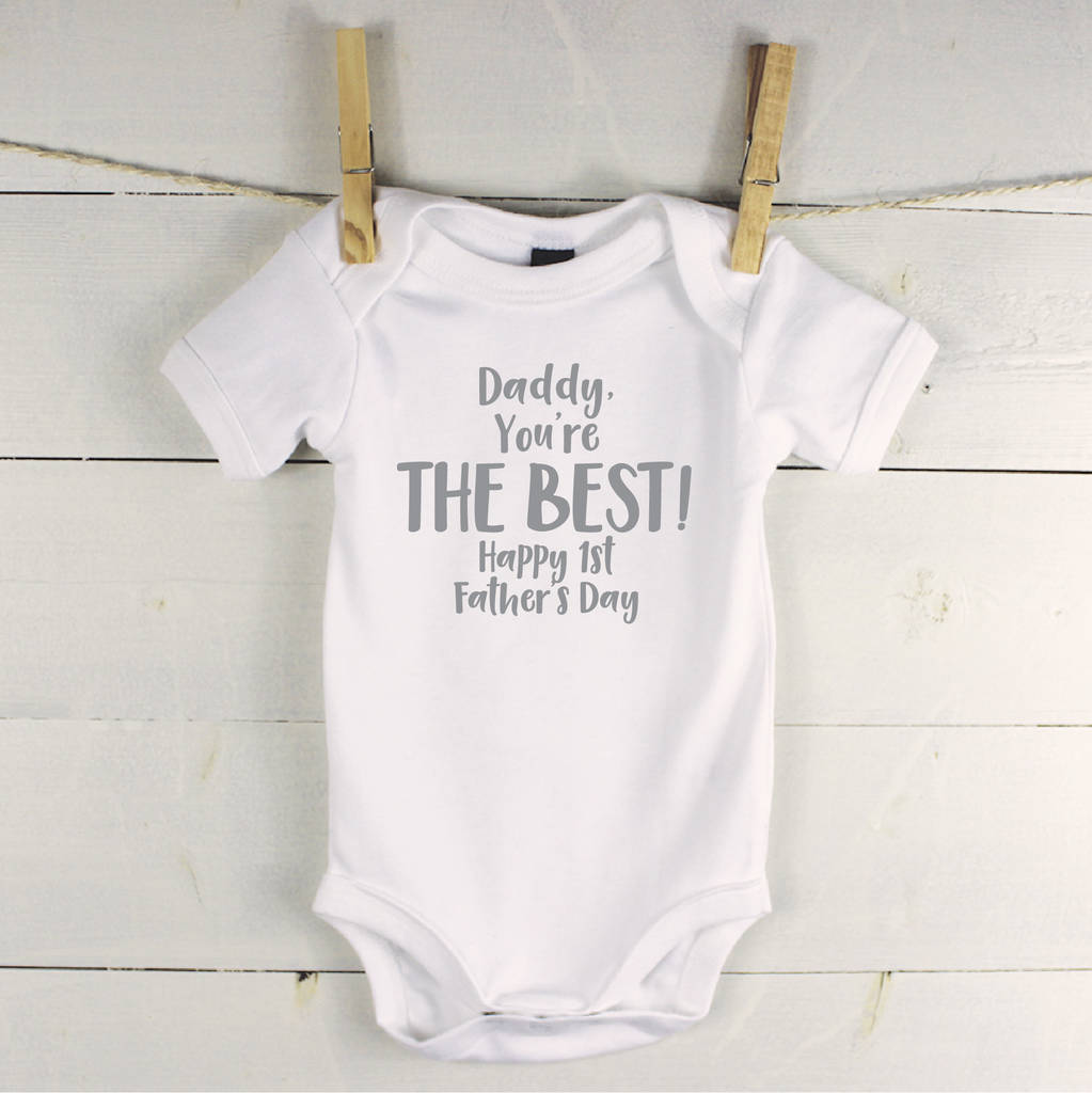 HAPPY 1ST FATHER S DAY DADDY DAD BABYGROW BABY GROW ALL SIZES Unisex 1 