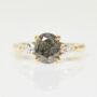18ct Gold Grey Oval Diamond Engagement Ring, thumbnail 2 of 5