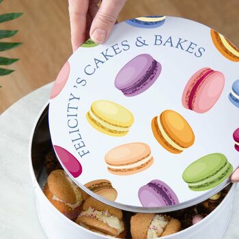 Colourful Macarons Personalised Cake Tin, 2 of 2