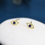 Sterling Silver Tiny Evil Eye Stud Earrings, thumbnail 6 of 9
