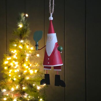 Paddleball Santa Hanging Christmas Decoration, 2 of 2