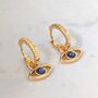 The Evil Eye Hoop Earrings, Lapis Lazuli And Gold Vermeil, thumbnail 1 of 4