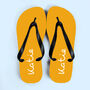 Personalised Yellow Summer Style Flip Flops, thumbnail 1 of 6
