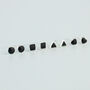 Sterling Silver Black Geometric Shapes Stud Earrings, thumbnail 3 of 5