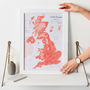 Map Of UK Art Print, thumbnail 1 of 12