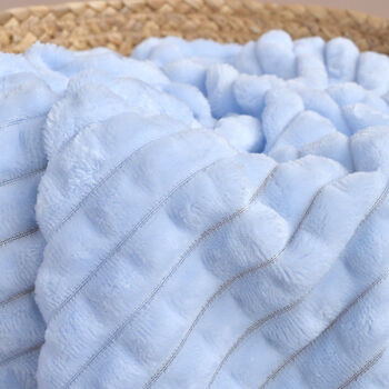 Personalised Blue Embossed Baby Blanket, 8 of 9