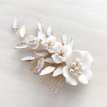 Flower And Pearl Bridal Hair Comb, 4 of 4