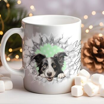 Personalised Christmas Border Collie Break Through, 8 of 10