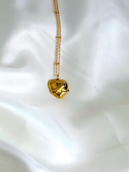 Hug Heart 18 K Gold Plated Pendant Necklace, 12 of 12