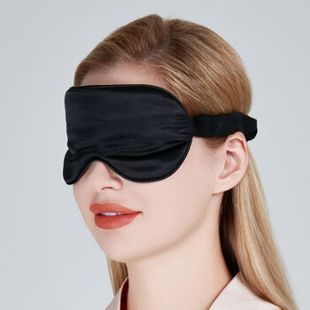 Silk Sleep Mask Gift Box Eye Mask 100% Pure Soft Mulberry Silk Black Luxury Travel Gift Blackout Hypoallergenic, 6 of 7